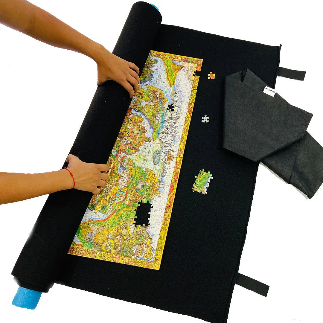 Tapete Para Rompecabezas Negro Tamaño 100x70 Cm Ingenio Destreza