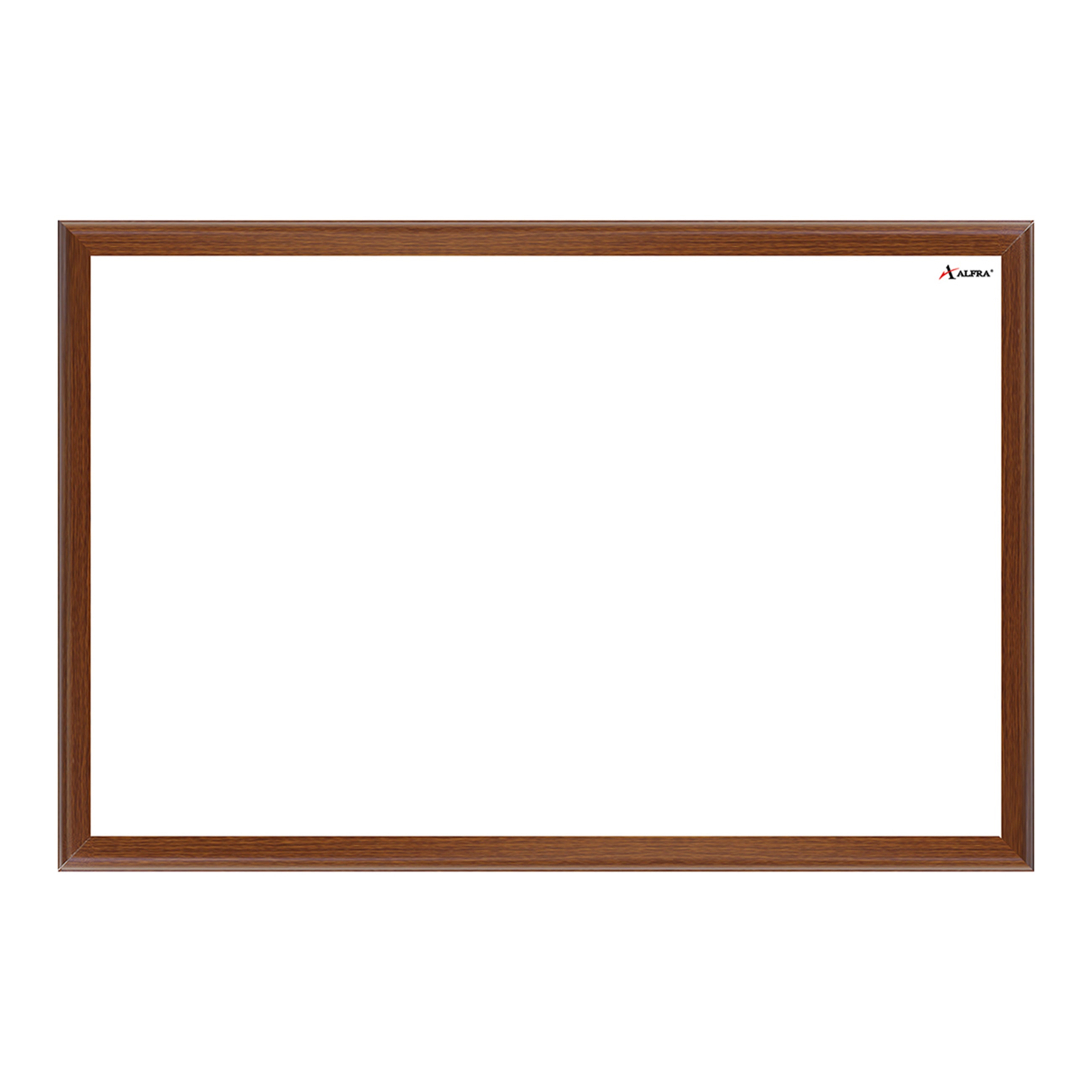 Tablero acrílico blanco Cóndor 40×60 cm con marco de madera color caoba y superficie para borrado en seco.