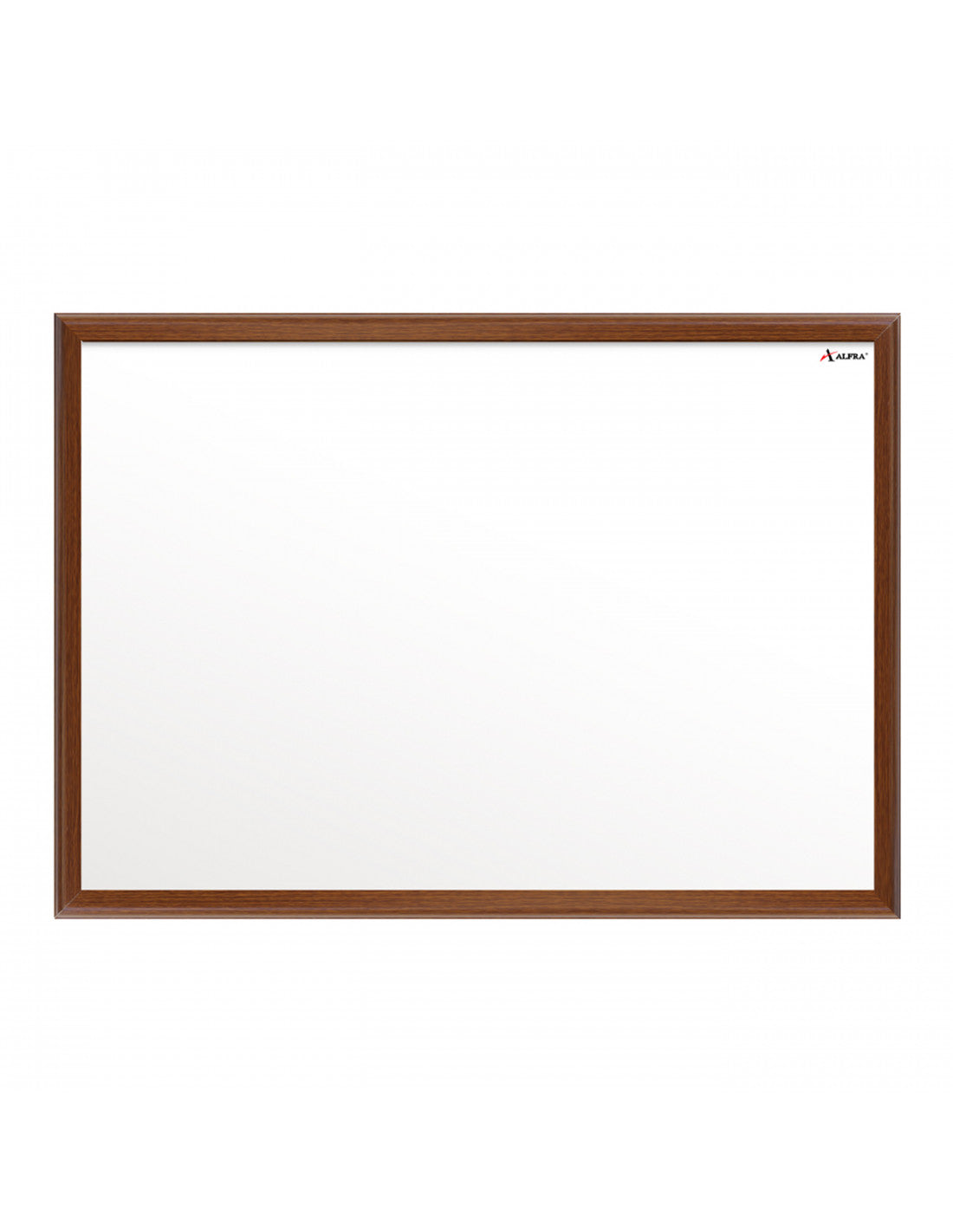 Tablero acrílico blanco Cóndor 60×80 cm con marco de madera color caoba y superficie para marcador borrable.