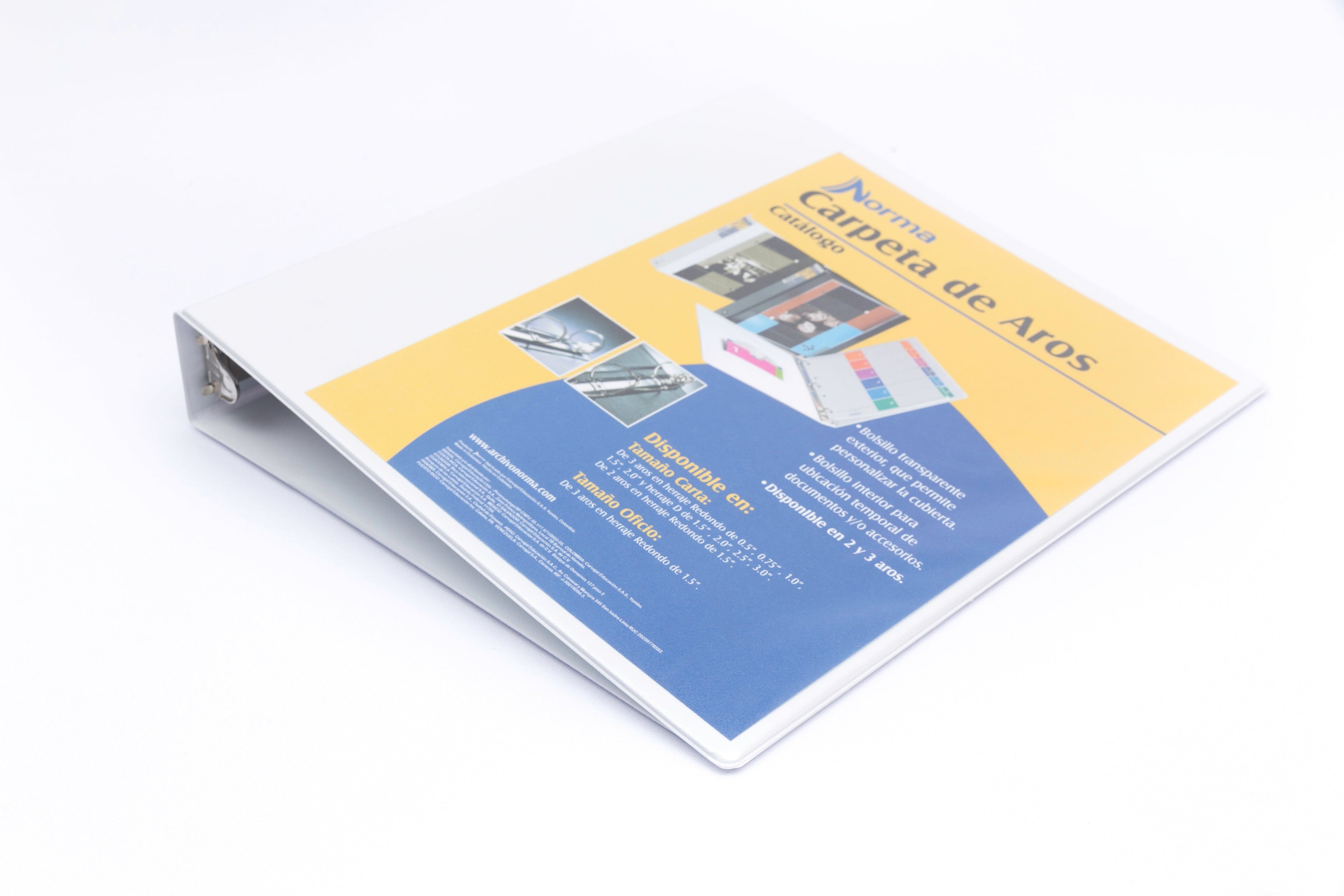 Pasta Catálogo Blanca Carta 1.5'' Redondo 3 Aros Norma