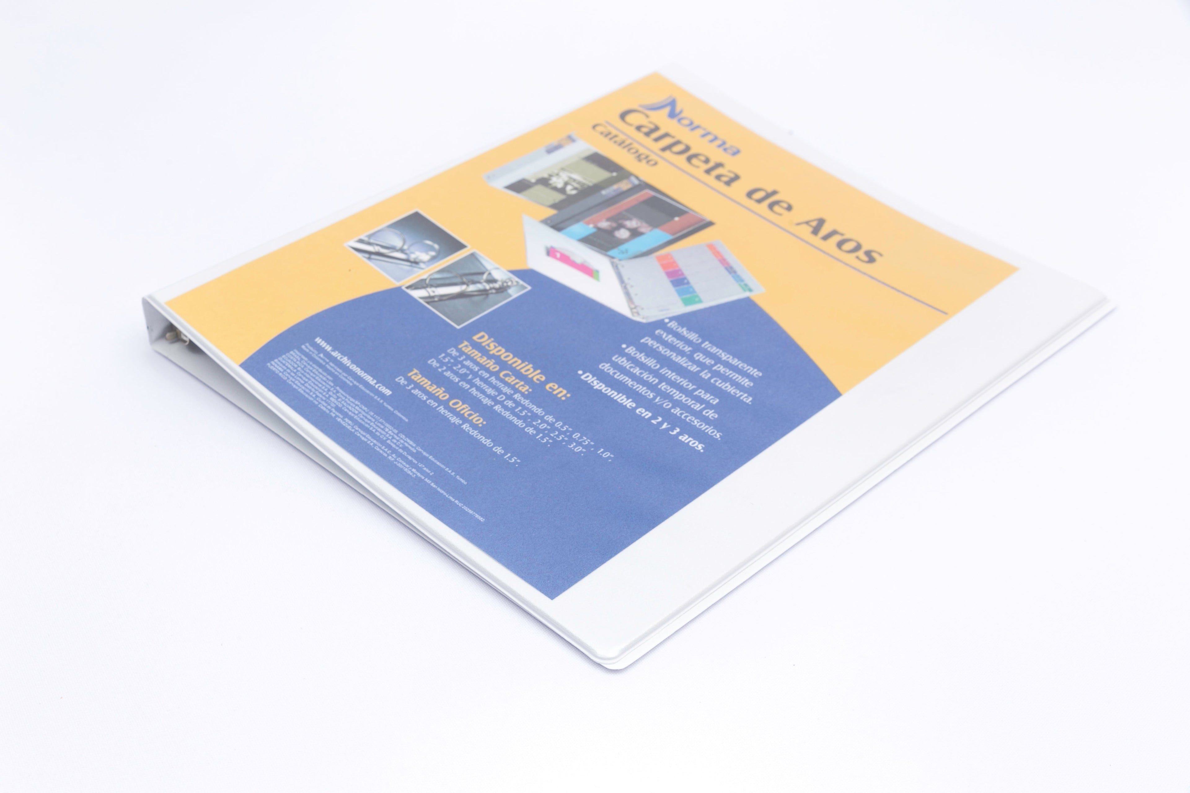 Pasta Catálogo Blanca Carta 0.5'' Redondo 3 Aros Norma