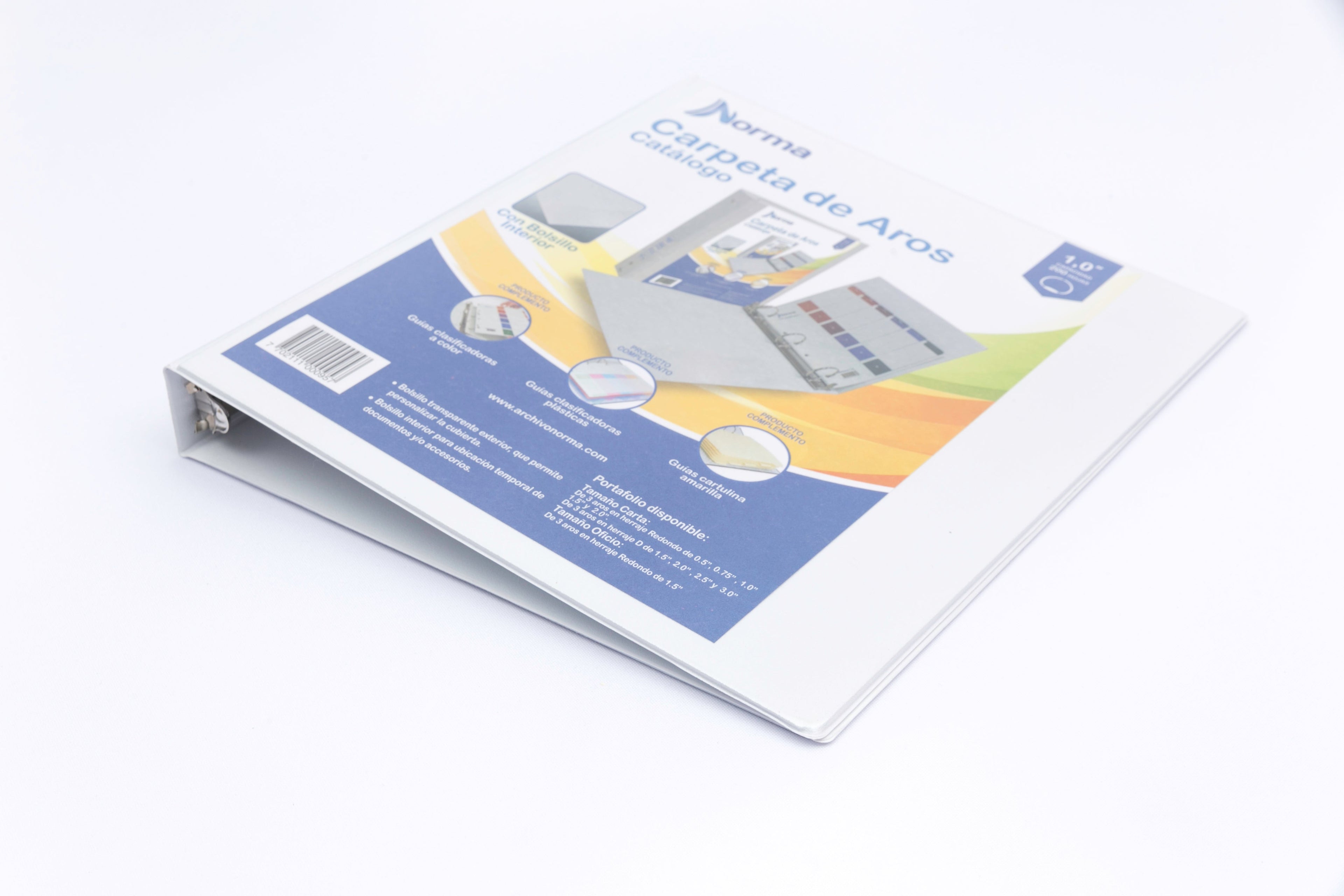 Pasta Catálogo Blanca Carta 1'' Redondo 3 Aros Norma