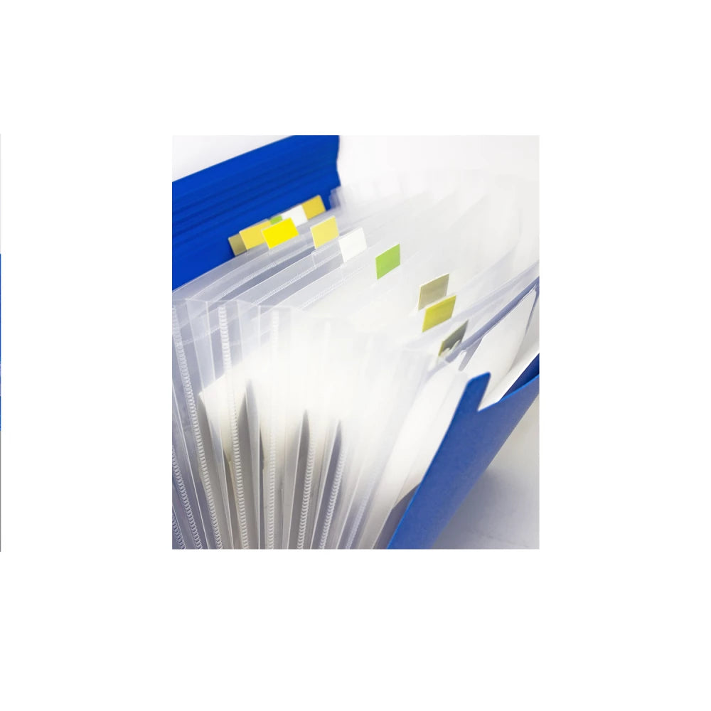 Archivador De Fuelle Azul Oficio 30 Bolsillos Norma