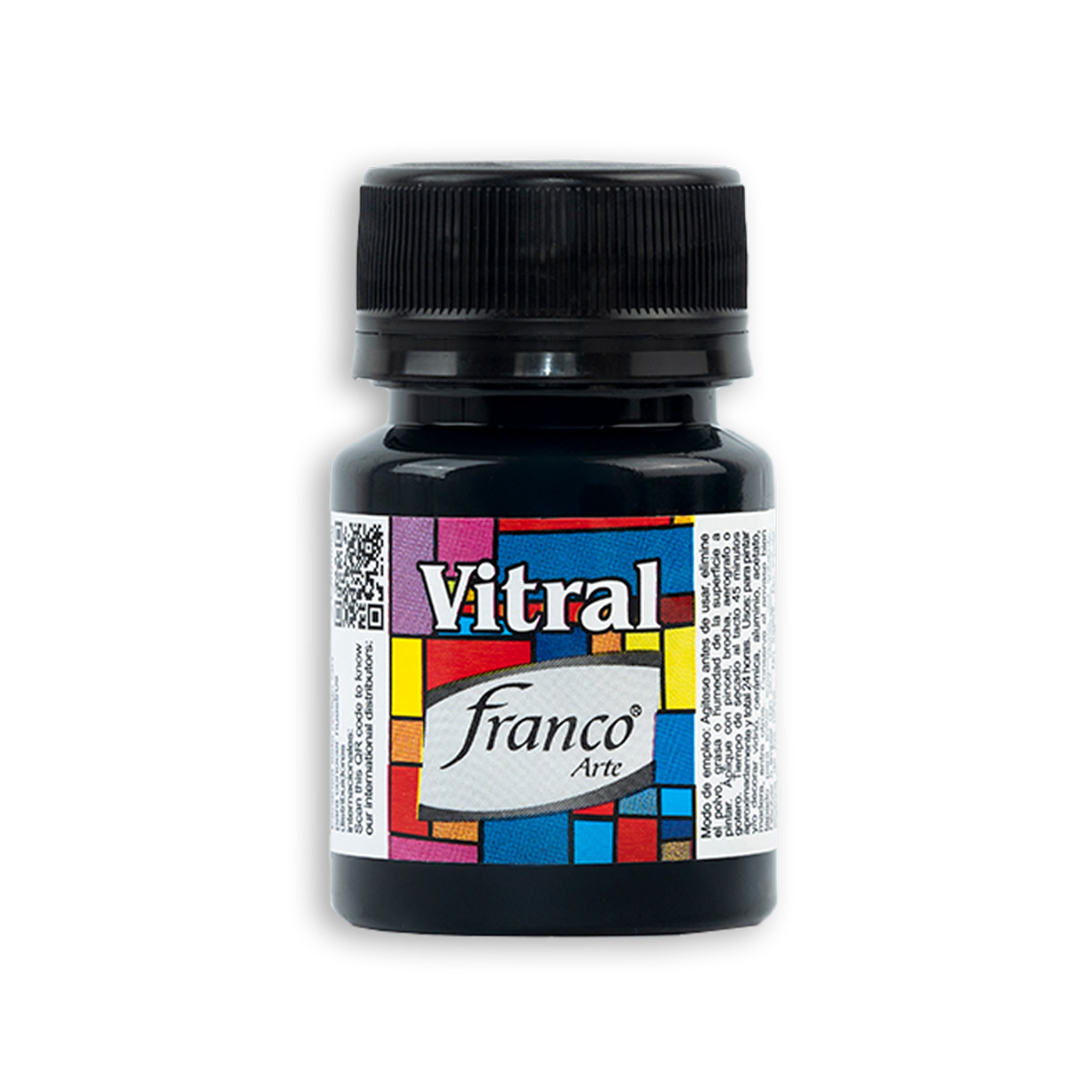 Vitral 30 ml Negro Franco Arte