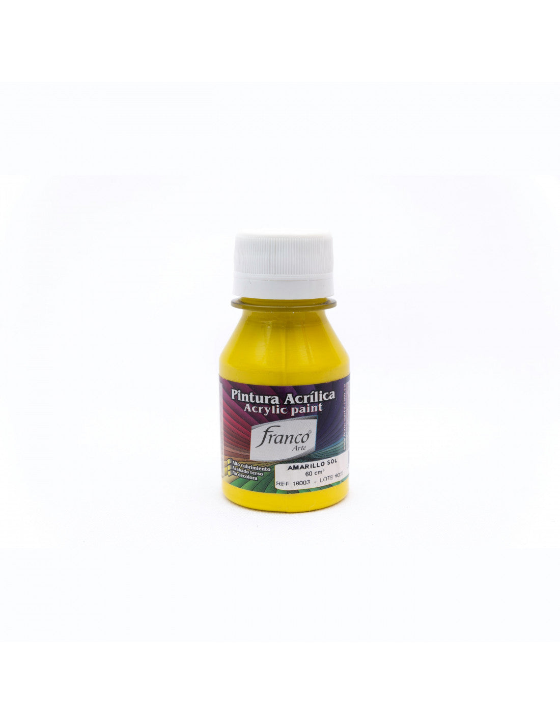 Pintura Acrílica Al Frío 60 ml Amarillo Sol Franco Arte
