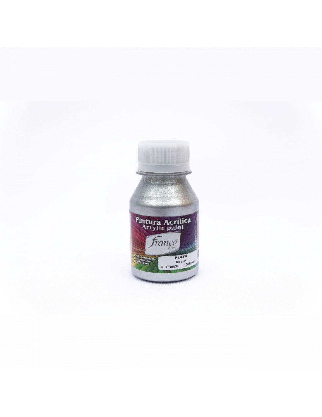 Pintura Acrílica Al Frío 60 ml Plata Franco Arte