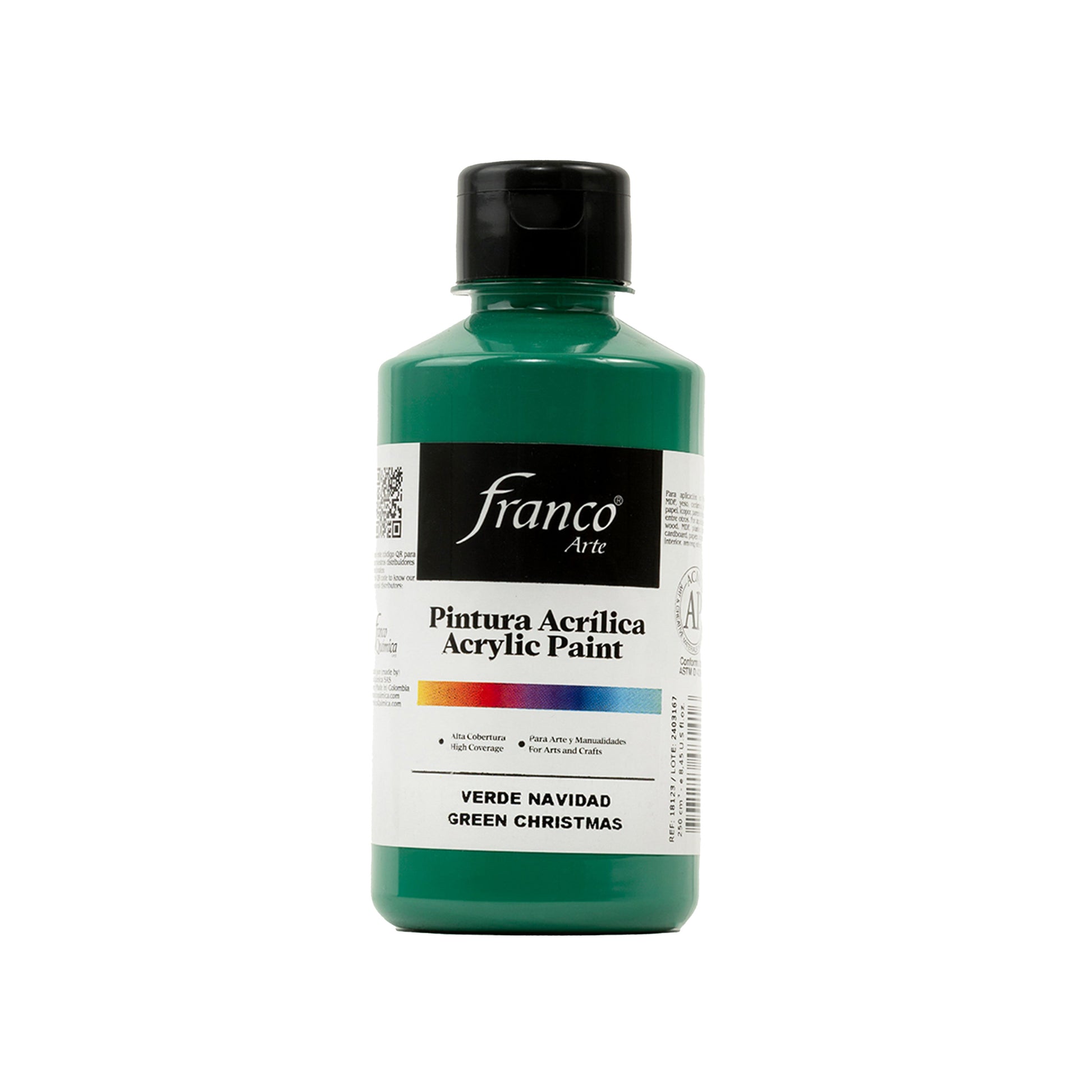 Pintura Acrílica Al Frío 250 ml Verde Navidad Franco Arte