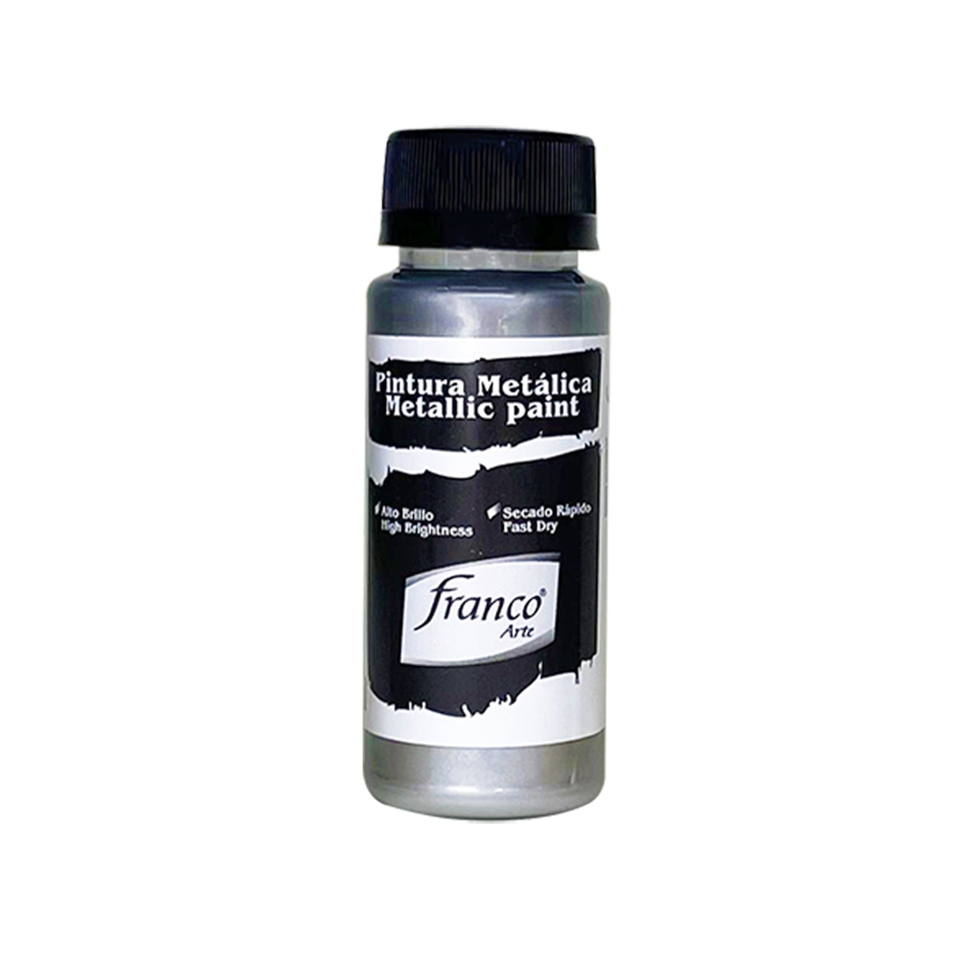 Pintura Metálica Solvente 60 ml Plata Franco Arte