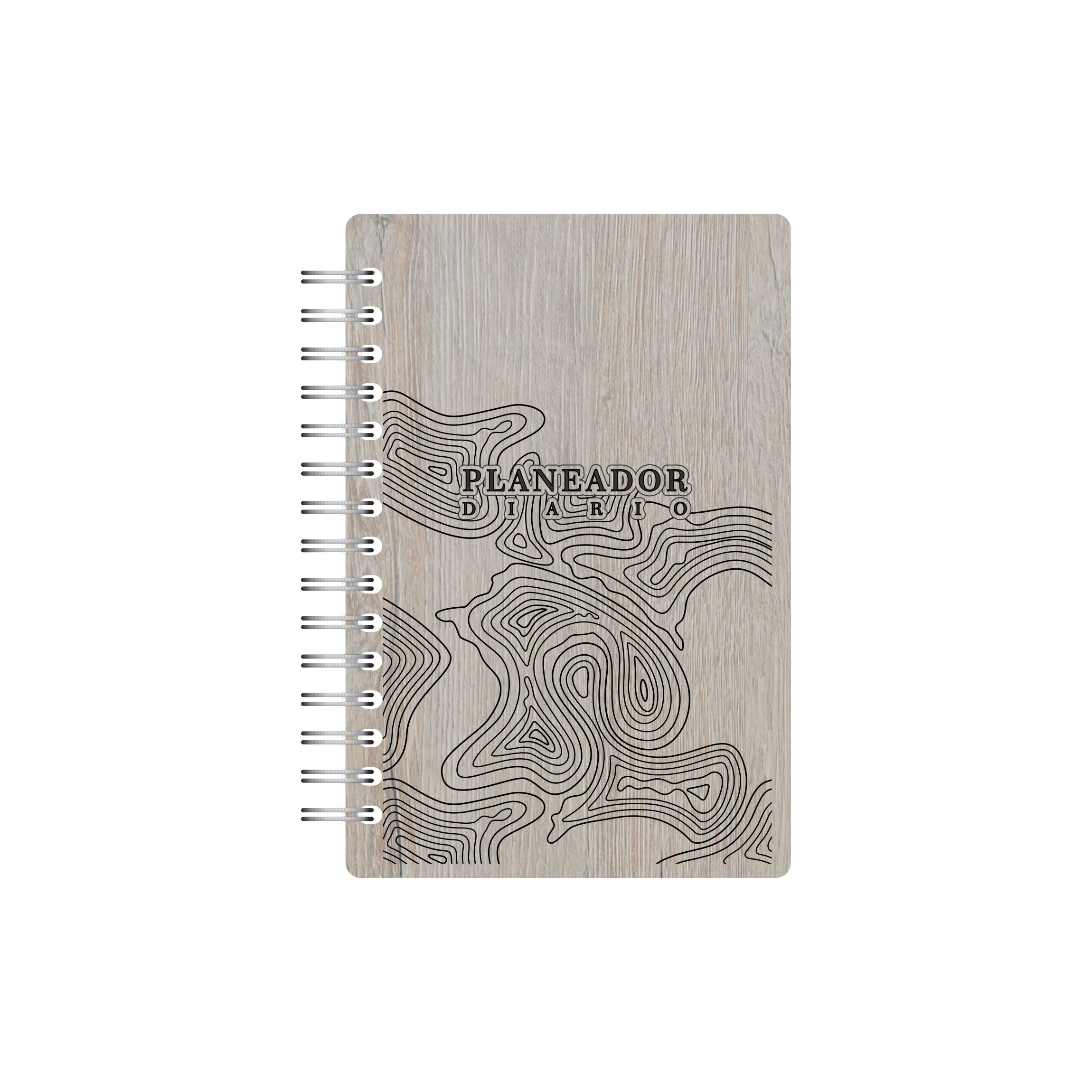 Planeador Diario Formas Grabado en Madera Dekho