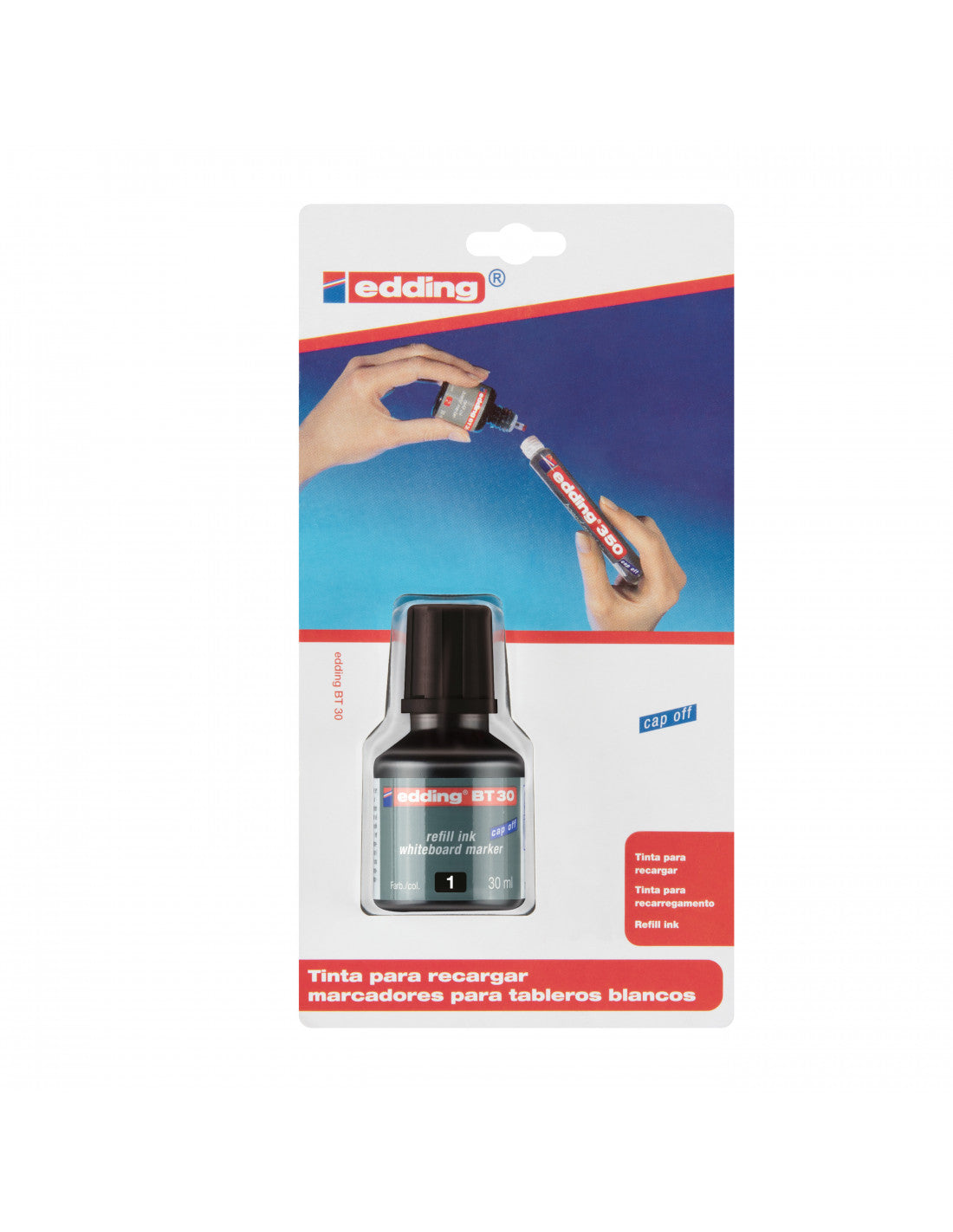 Tinta para recargar marcador borrable E-BT 30 edding negro 30ml