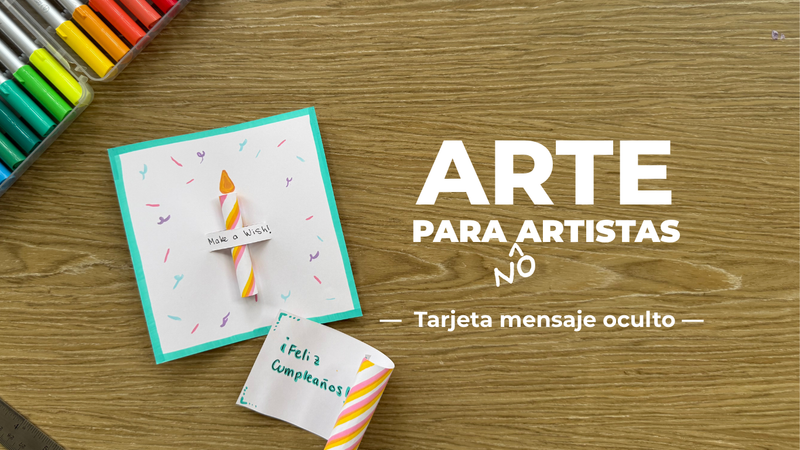 Tarjeta de cumpleaños hecha a mano con vela 3D y mensaje oculto