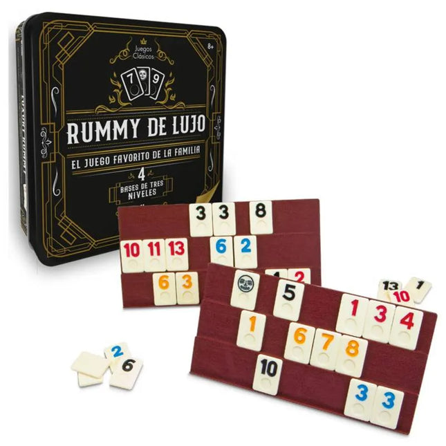 Juego De Mesa Rummy De Lujo Lata Caja Metálica | Ronda