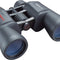 Binoculares Tasco Essentials 10-30×50 mm zoom porro, cuerpo negro con recubrimiento de goma, lente grande de 50 mm y oculares abatibles.