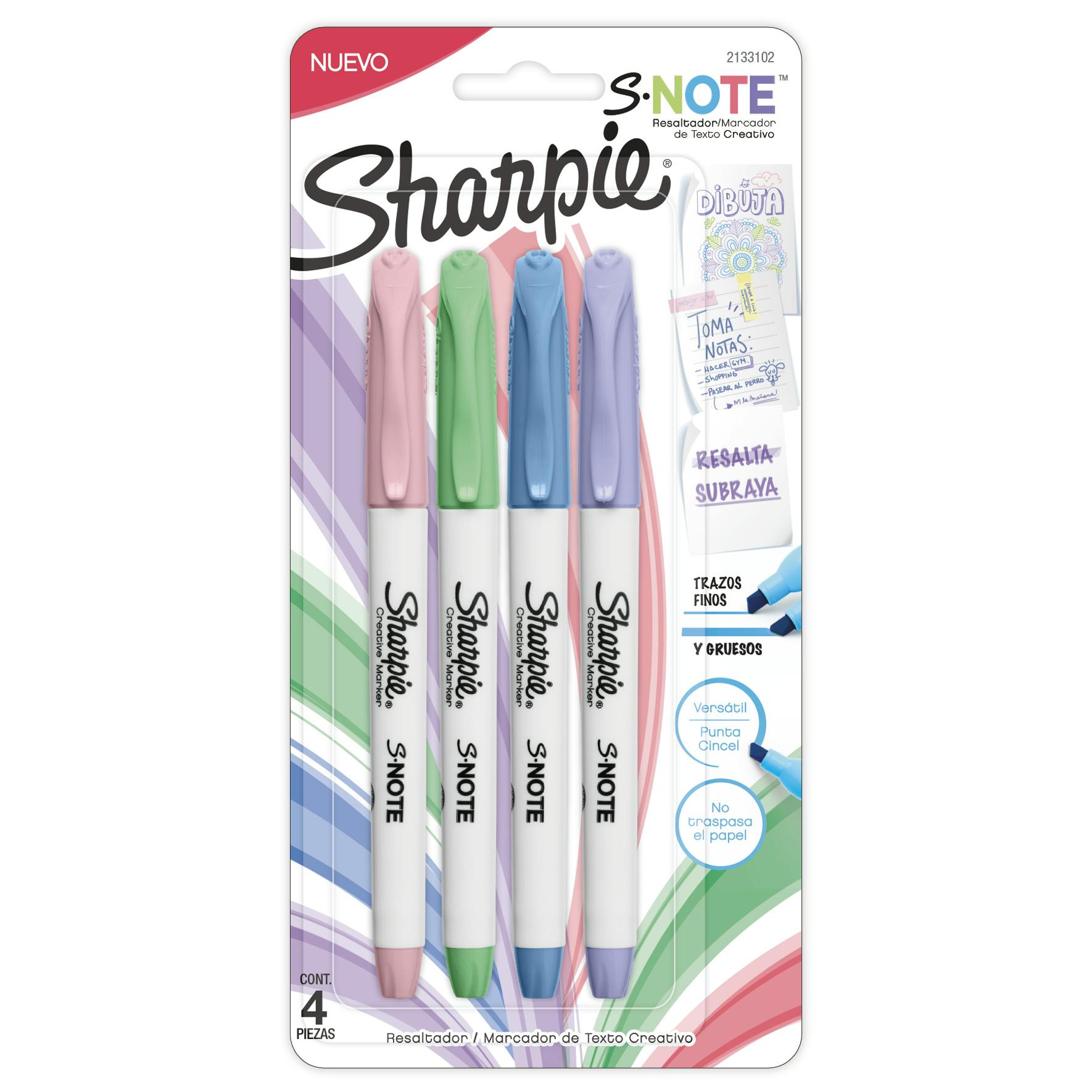 Marcador S Note Pastel x4 Sharpie