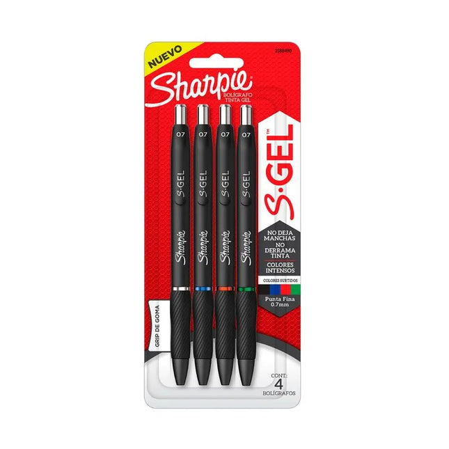 Bolígrafo Gel Retráctil 0.7 mm Surtido x4 Sharpie