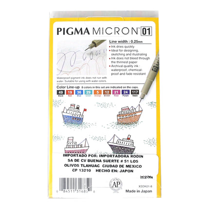 Set Pigma Micron x8 Colores | Sakura