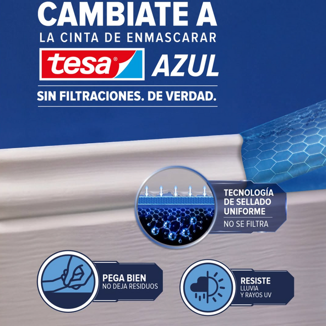 Cinta Enmascarar Azul 24X50m