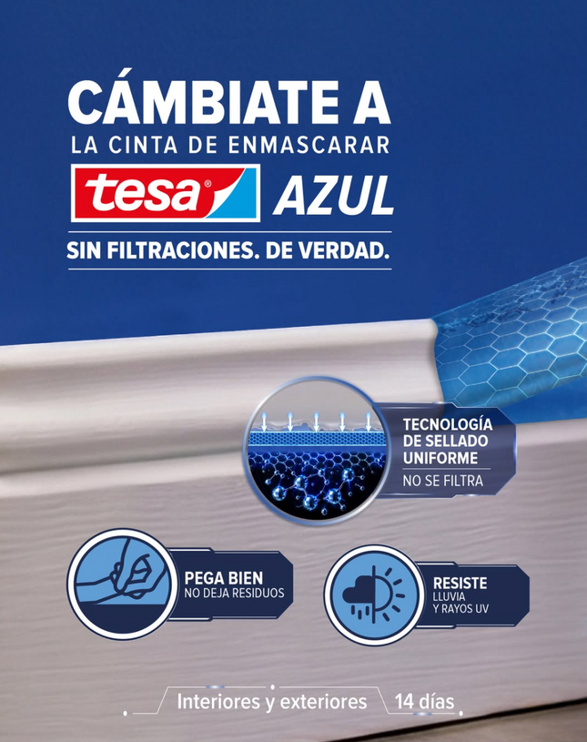 Cinta Enmascarar Azul 24X50m