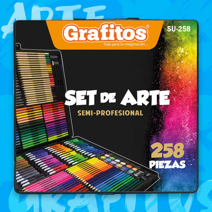 Set De Arte Semiprofesional 258 Piezas | Grafitos
