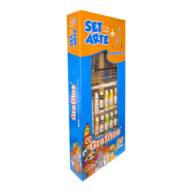Set De Arte con Caballete 39 Piezas | Grafitos
