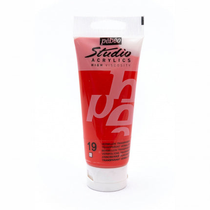 Acrílico Pebeo Studio 100 ml Bermellón Transparente