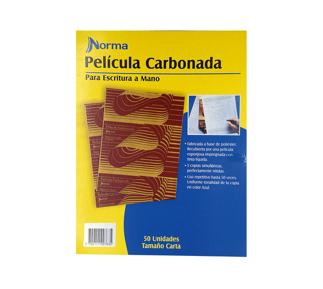 Papel Carbón Carta Mano x50 Norma