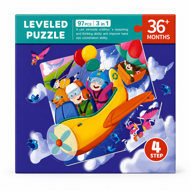 Rompecabezas Imantado CubicFun Leveled Puzzle 3 en 1 - Tránsito