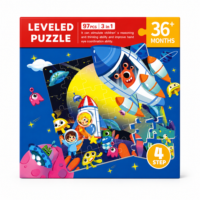 Rompecabezas Imantado CubicFun Leveled Puzzle 3 en 1 - Espacio