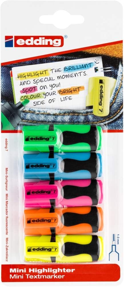 Mini Resaltador Colores Neón x5 | Edding