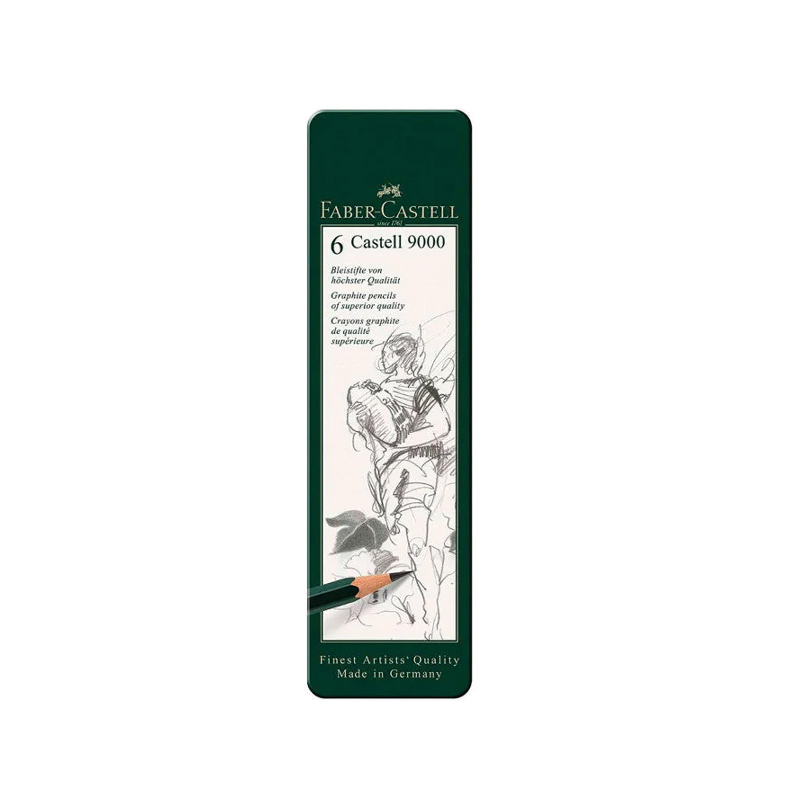 Lápices de grafito Faber Castell 9000 x 6