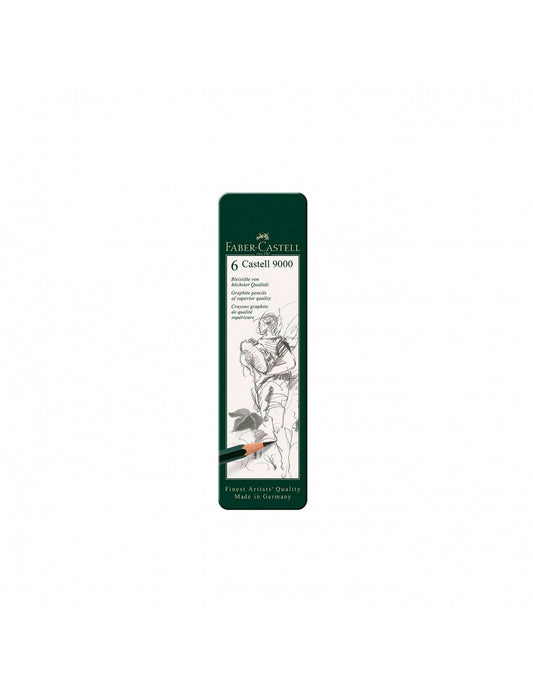 Lápices de grafito Faber Castell 9000 x 6