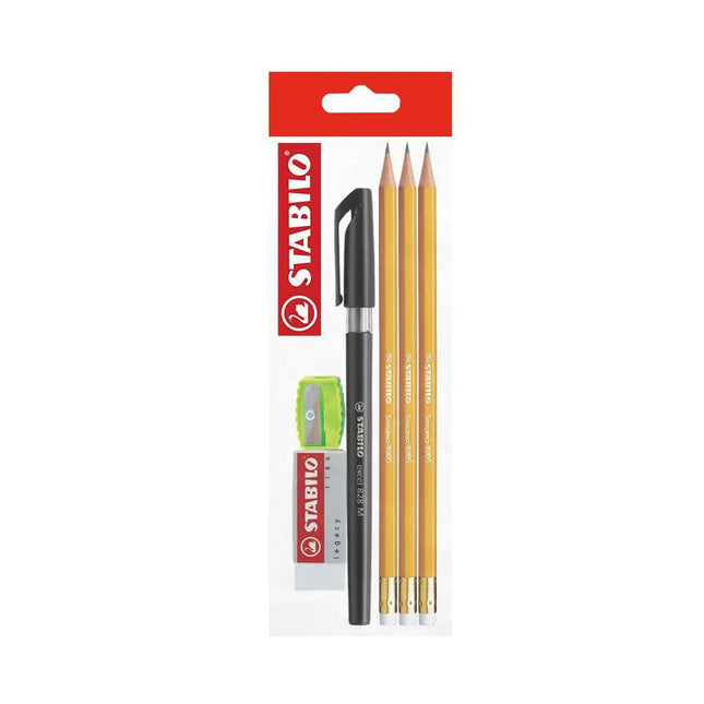 Kit Lápiz, Bolígrafo, Borrador y Sacapuntas Stabilo