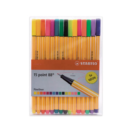 Plumígrafo Point 88 0.4 mm x10 + 5 Neón Stabilo