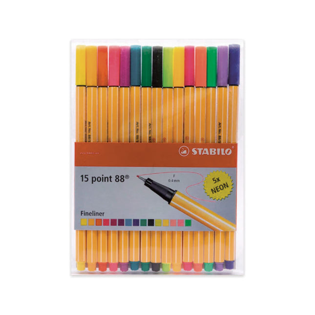 Plumígrafo Point 88 0.4 mm x10 + 5 Neón Stabilo