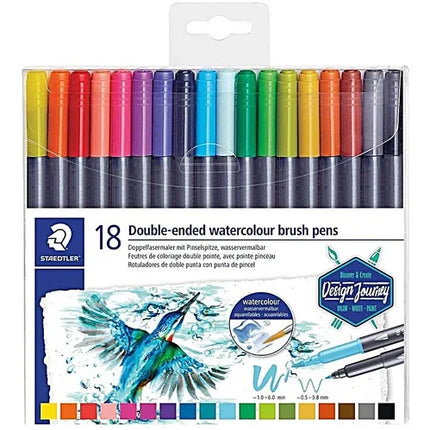 Marcador Doble Punta Acuarelable x18 Staedtler