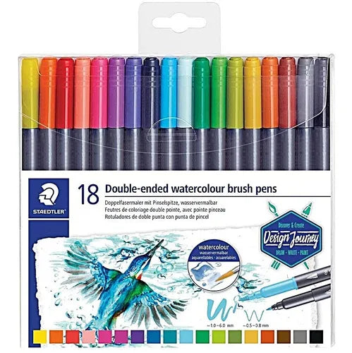 Marcador Doble Punta Acuarelable x18 Staedtler