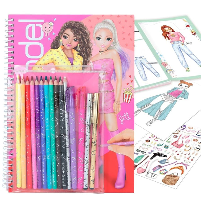 Cuaderno Para Colorear Con Set De Colores | Top Model