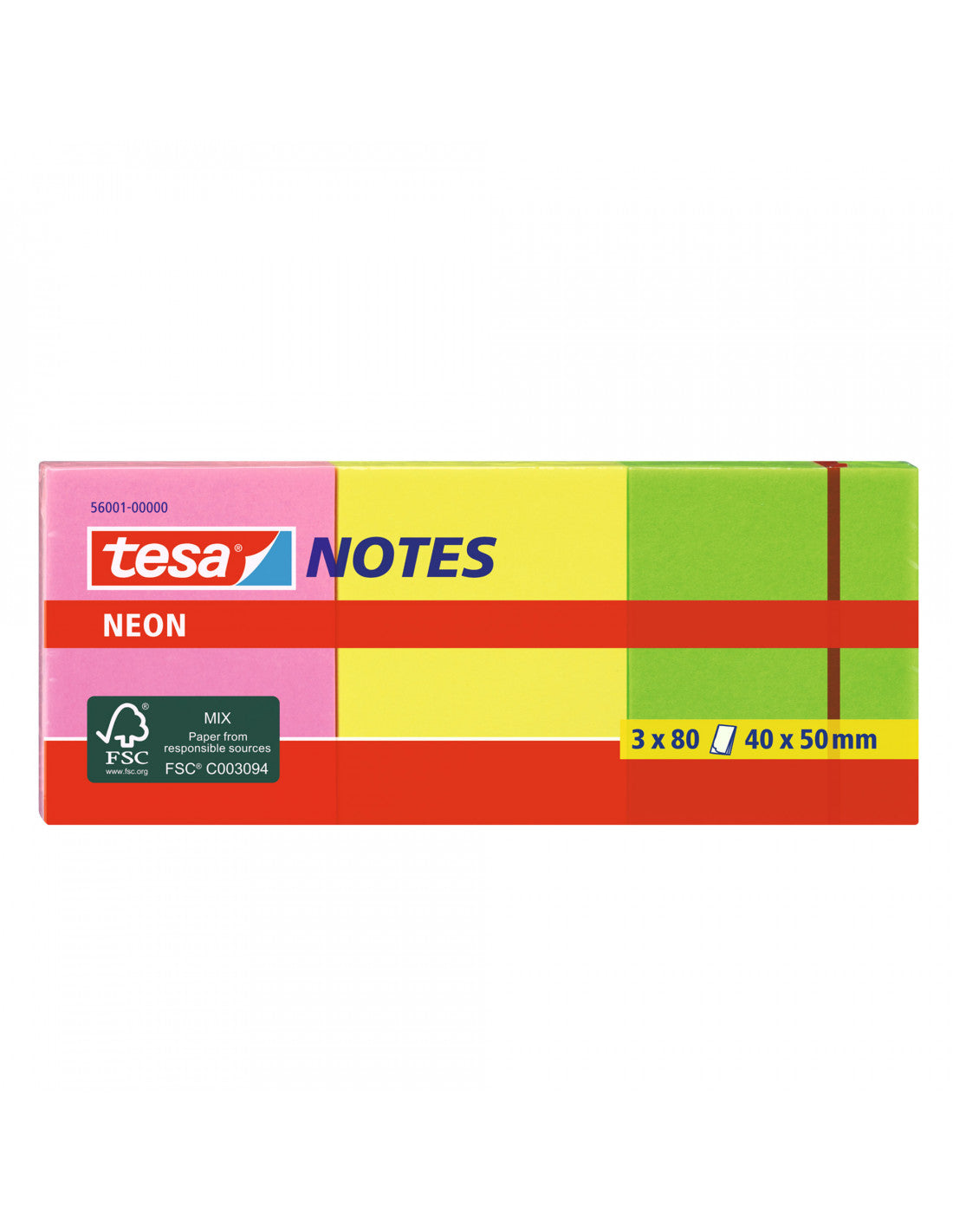 Notas Adhesivas Neon x3 Colores 40x50 mm Tesa