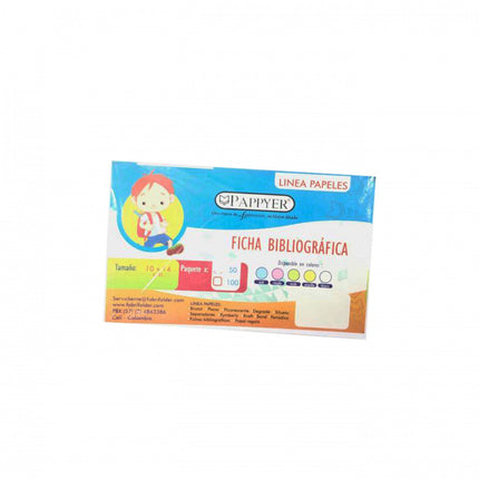 Ficha bibliográfica blanca x 50