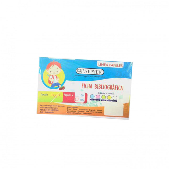 Ficha bibliográfica blanca x 50