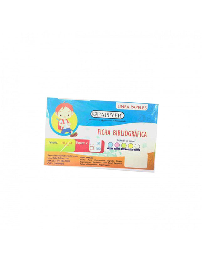Ficha bibliográfica blanca x 50