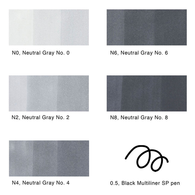 Marcador Color Set Sketching Grays x6 | Copic