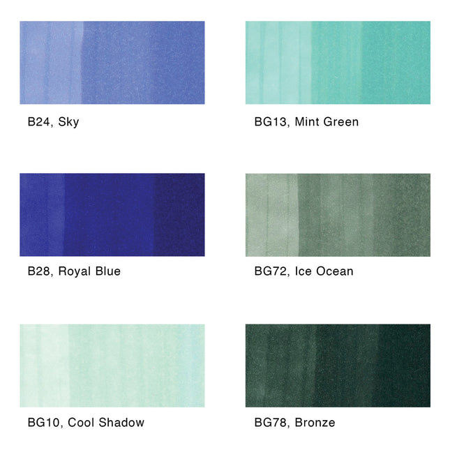 Marcador Color Set Sea And Sky x6 | Copic