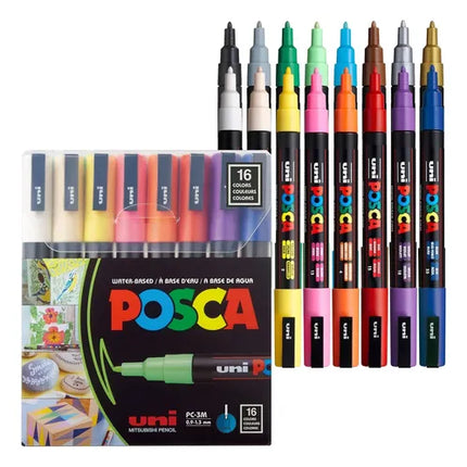 Marcador Acrílico 0.9-1.3 mm Set x16 | Posca