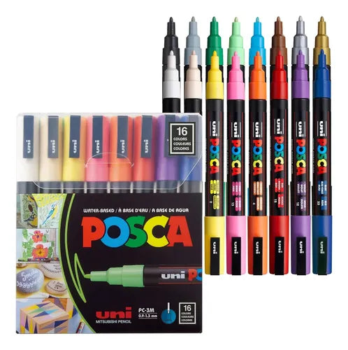 Marcador Acrílico 0.9-1.3 mm Set x16 | Posca