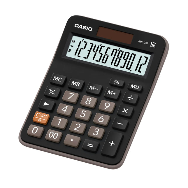 Calculadora De Mesa Negra 12 Dígitos MX-12B Casio