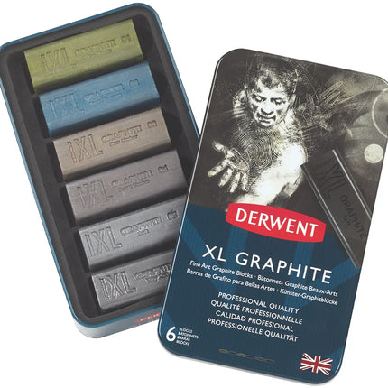 Caja Metálica 6 Barras de Carbón XL Graphite | Derwent