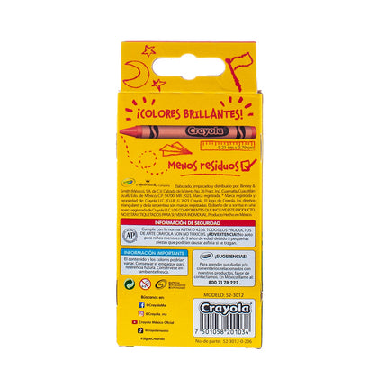 Crayones Crayola x12 – Colores Clásicos para el Colegio