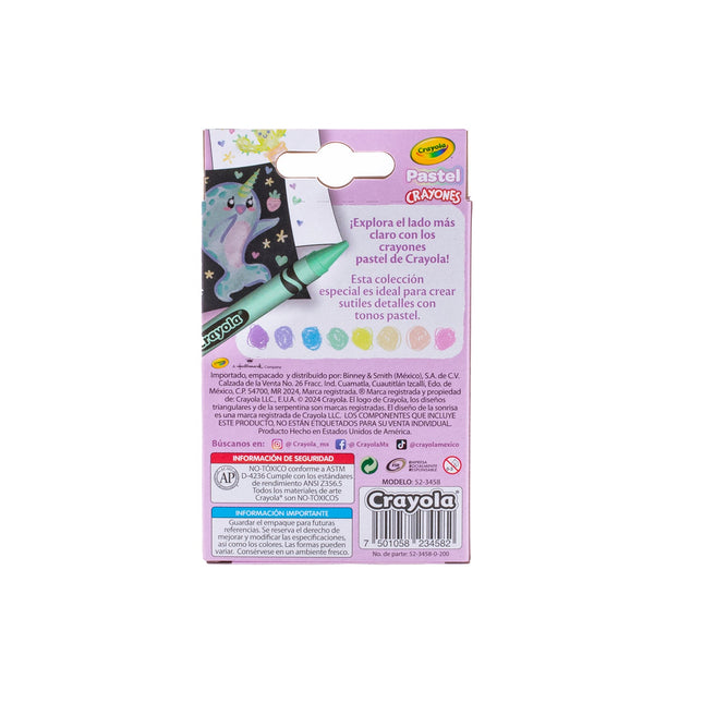 Crayones Crayola Pastel x8 – Tonos Suaves para Colorear
