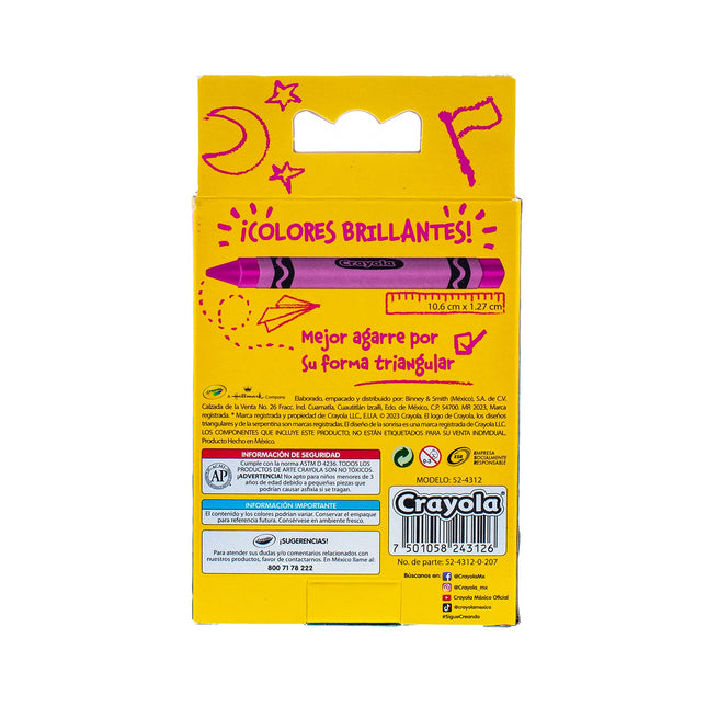 Crayones Triangulares Jumbo Crayola x12 – Agarre Ergonómico